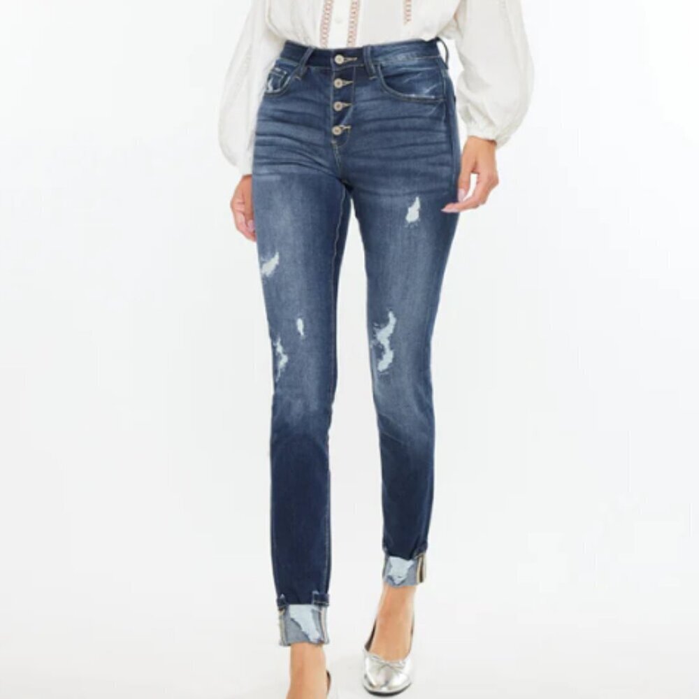 KanCan Chelsea High Rise Super Skinny Dark Wash Blue Jeans Size 11/29